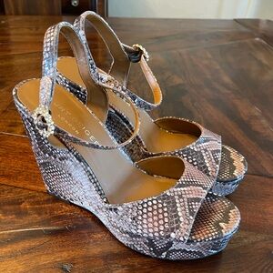 Kurt Greiger London Wedge Heels Snake Print Size 40.5 US 8.5*